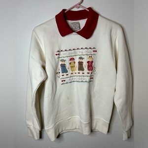 Valerie’s Folk Art Appliqué Sweater I Can Handle Any Crisis I Have Children M/L